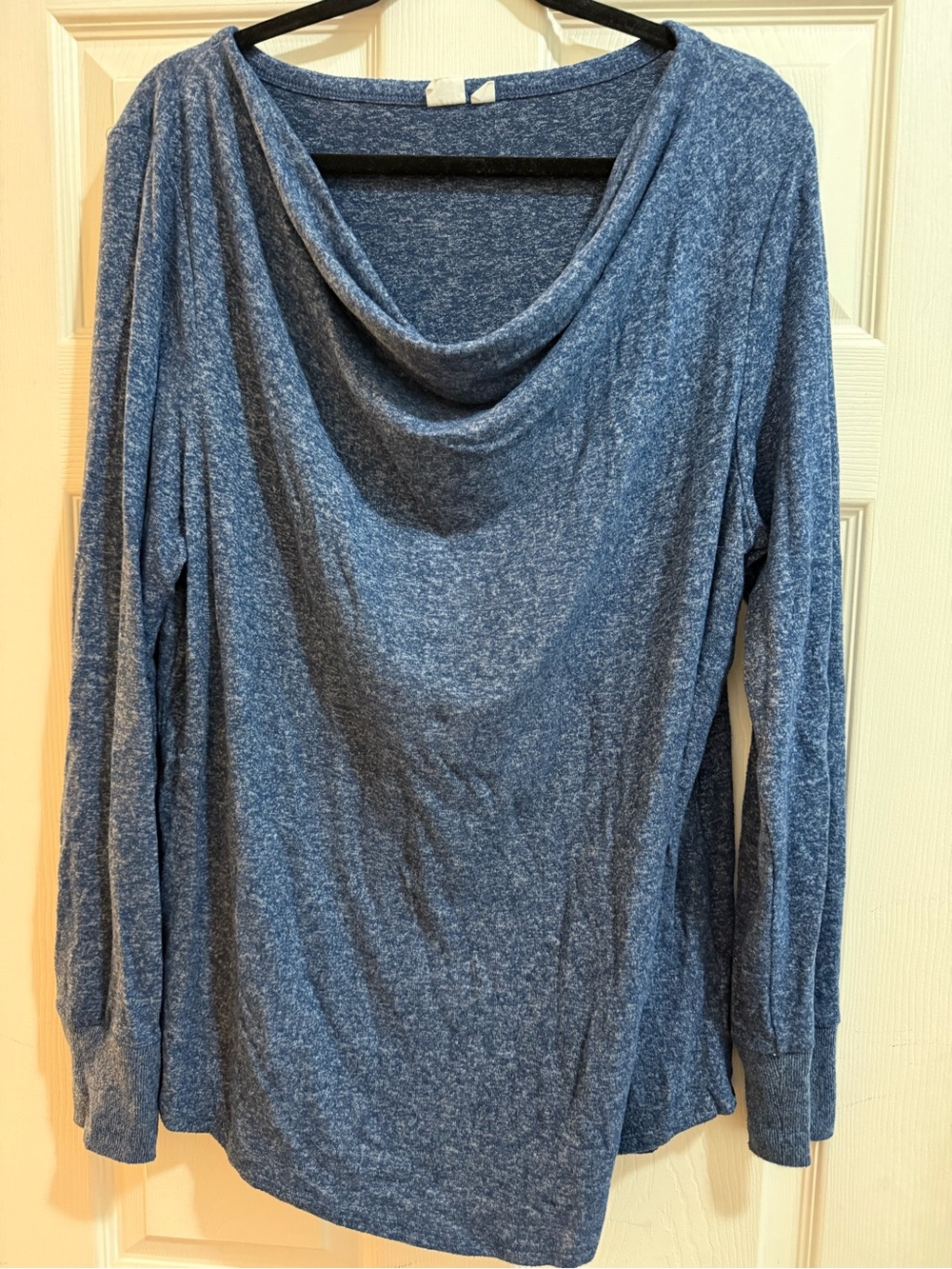 Soft Draped Neck Blue Women’s Maternity Sweater